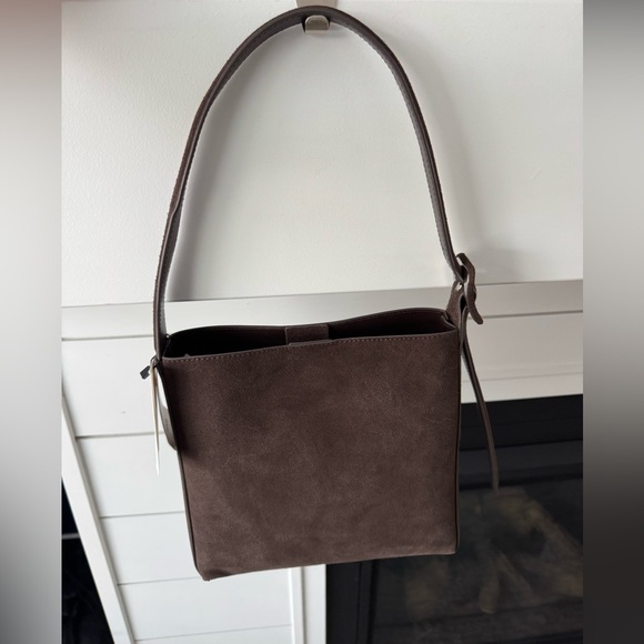 MANGO Women's Suede Leather Shopper Bag NWT - Picture 6 of 7
